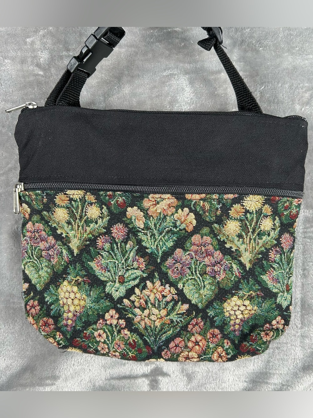 Vintage Floral Tapestry Crossbody Convertible Bag Cottage Core Purse